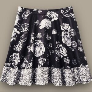 Prabal Gurung for Target Black Multi Floral Print A-Line Mini Skirt Size 2